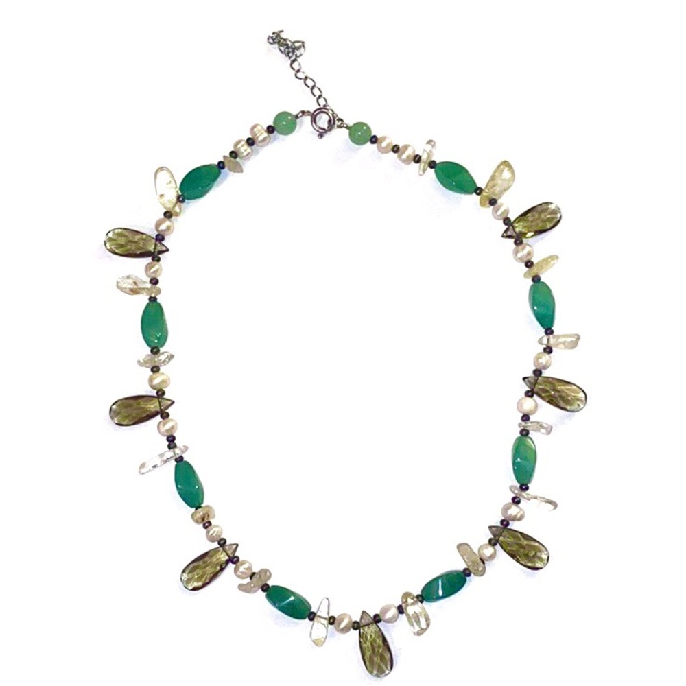 Gemstone & Freshwater Pearl Choker Necklace